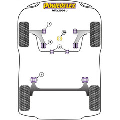 2 x Powerflex PFF85-602G Front Wishbone Rear Bush adjustable VAG