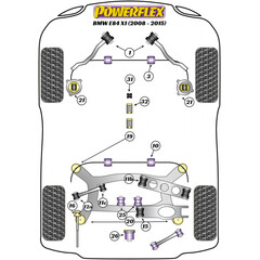 2 x Powerflex PFR5-425BLK vordere Buchsen Differential BMW E81 E87 E88 E90 E91 E92 E93 X1