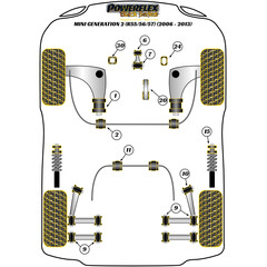 2 x Powerflex PFR5-115BLK Domlager Sttzlager Hinterachse fr Mini R50 R52 R53 R55 R56 R57 R60 R61 (Nr.15)