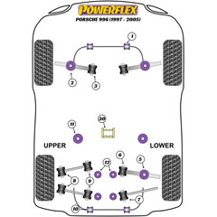 4 x Powerflex PFR57-1508 ussere PU Querlenkerlager Hinterachse oben fr Porsche 996 997 (Nr.8)