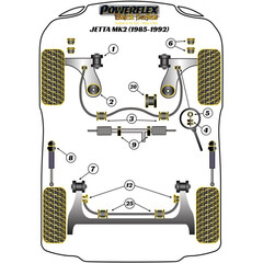 2 x Powerflex PFR85-240BLK Domlager Hinterachse VW Golf II III Jetta 2 Vento Corrado SEAT Cordoba IBIZA 6 K Toledo