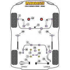 1 x Powerflex PFR5-324 PU Difflager fr BMW e36 M3 mit seperater Halterung