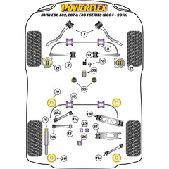 4 x POWERFLEX polyurethane bushes for rear axle subframe for BMW 1er e81 e82 e87 e88 F20 F21 F22 F23 3er e90 e91 e92 e93 F30 F31 F32 F33 F36