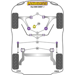 2 x Powerflex PFR16-510 PU Lager Hinterachse fr FIAT 500 Panda Punto II Ford KA (No.10)