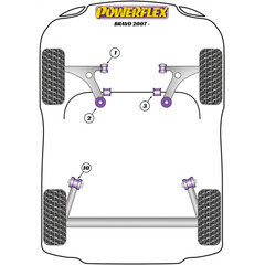 2 x Powerflex PFF16-701 Front Wishbone Front Bush 12mm for Fiat Bravo II Stilo Lancia Delta (No.1)