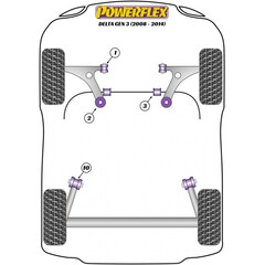 2 x Powerflex PFF16-703-17 Stabilisatorlager 17mm Vorderachse Fiat Stilo Bravo Lancia (Nr.3)