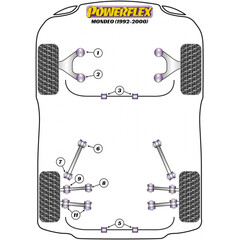 2 x Powerflex PFF19-902BLK PU VA Querlenker Vorderes oder Hineres Lager 60mm fr Ford Mondeo 1,2 (92-00)