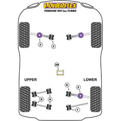 Powerflex PFR57-532 Verstrkungseinsatz Getriebelager fr Porsche 997 Turbo mit Einfachlagerung (Nr.30)