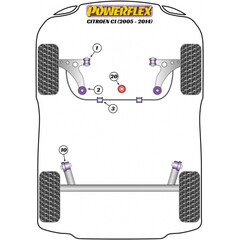 2 x Powerflex PFF12-701 vordere PU Buchsen Querlenker fr Citroen C1 Peugeot 107  Toyota Aygo (No.1)