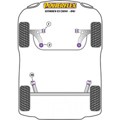 2 x Powerflex PFF12-701 vordere PU Buchsen Querlenker fr Citroen C1 Peugeot 107  Toyota Aygo (Nr.1)