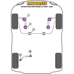 2x Powerflex PFR12-510 PU Unterer Hinterachslenker Inneres Lager fr Citroen / Peugeot (Nr.10)