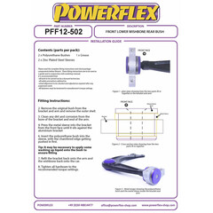 2 x Powerflex PFF12-502 hintere Buchsen fr Querlenker Vorderachse fr Peugeot 508 I Citroen C5 III ohne Hydroactive Fahrwerk