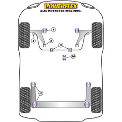 Powerflex PFF12-1106 PU Querlenkerbuchse Vorderachse hinten fr Citroen Saxo AX Peugeot 106 (Nr.2)