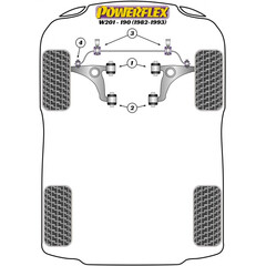 2x Powerflex PFF40-401 Front Arm Front Bush for Mercedes W124 / W201 / SL R129  (No.1)