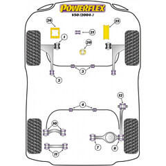 Powerflex PFF19-1002G Querlenkerbuchse +1 Nachlauf Vorderachse hinten fr Ford C-Max Kuga Focus II Mazda 3 Volvo C30 S40 V50 - (Nr.2)