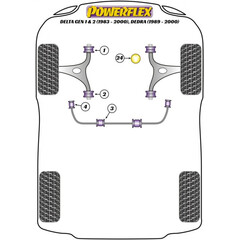 2 x Powerflex PFF1-802 hintere Buchsen Querlenker Vorderachse fr Alfa Fiat Lancia