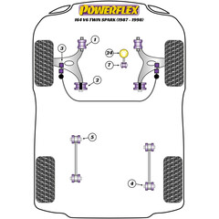 2 x Powerflex PFF1-601 PU vorderes Querlenker Lager Vorderachse fr Alfa 164 V6 & Twin Spark (Nr.1)