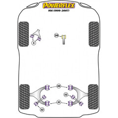 4 x Powerflex PFR1-912 Lager fr Strebe Hinterachse fr Alfa Romeo 166 (Nr.12)