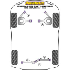 2 x Powerflex PFF1-201 Front Upper Spring Mount Inner Bush for Alfa Romeo Alfetta, Giulietta, GTV6, 75