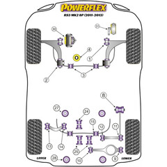 2 x Powerflex PFR85-513 PU Buchse Querlenker Hinterachse Oben Auen fr VAG (Nr.13)