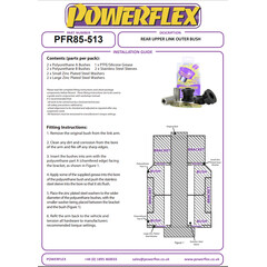 2x Powerflex PFR85-513 PU Rear Upper Link Outer Bush for VAG (No.13)