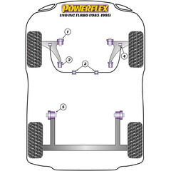 2 x Powerflex PFF16-101 vordere Querlenkerlager Vorderachse fr Fiat Cinquecento & Seicento Punto Uno, Barchetta (Nr.1)