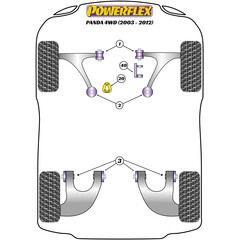 4 x Powerflex PFR16-120 Rear Trailing Arm Bush for Fiat Cinquecento Seicento Panda 169 4WD (Nr.3)