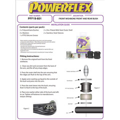 2 x Powerflex PFF19-602 PU 54mm Querlenkerbuchse fr Ford Ka Fiesta Mondeo Escort Orion Courier