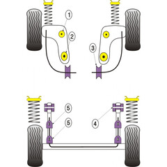 2 x Powerflex PFR19-607 PU Lager 63mm Aufhngung Hinterachse fr Ford Escort VI VII  Fiesta IV (Nr.4)