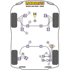 4 x Powerflex PFR19-811 PU Lager unterer Querlenker Hinterachse fr Ford Focus Mazda 3 Volvo C30 S40 V50